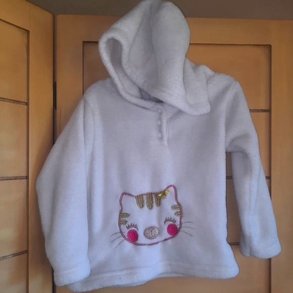 DDG Darlings White fuzzy sweater/jacket girls 4t - Picture 1 of 4